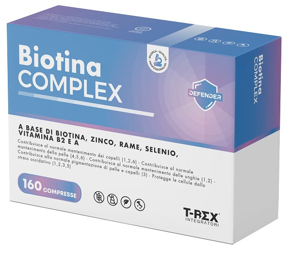 T-REX INTEGRATORI BIOTINA COMPLEX 160 COMPRESSE DA 100 MG