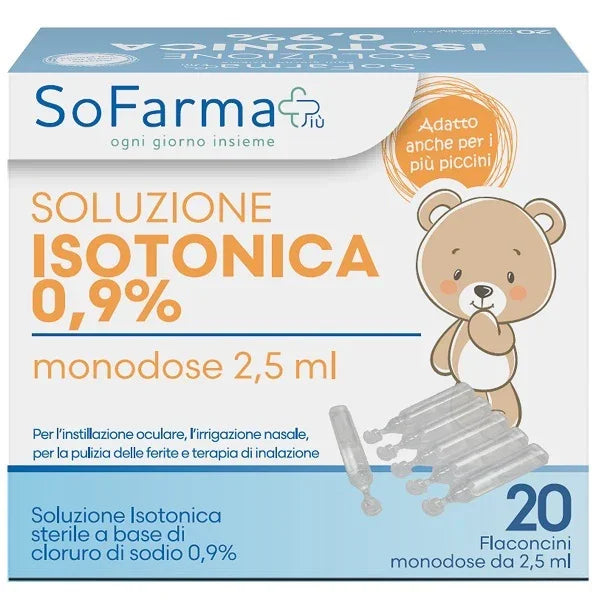 SOLUZIONE SALINA 0,9% 20 FLACONI 2,5 ML SOFARMAPIU' - Farmaspeed