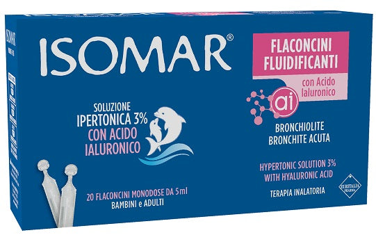 ISOMAR FLUIDIFYING VIALS HYPERTONIC SOLUTION 30% + HYALURONIC ACID 20 VIALS OF 5 ML