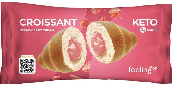 FEELING OK CROISSANT RIPIENO DI CREMA ALLA FRAGOLA 50 G - Farmaspeed