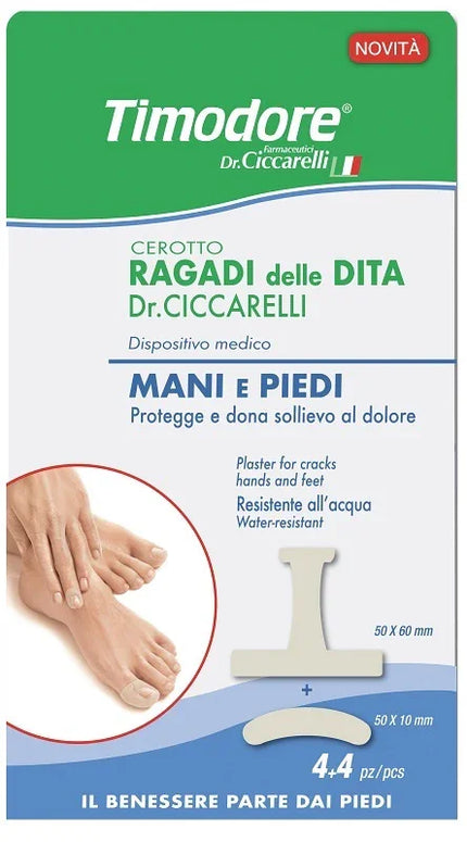 TIMODORE CEROTTO RAGADI DITA MANI E PIEDI 50X60 MM 4 PEZZI + 50X10 MM 4 PEZZI - Farmaspeed