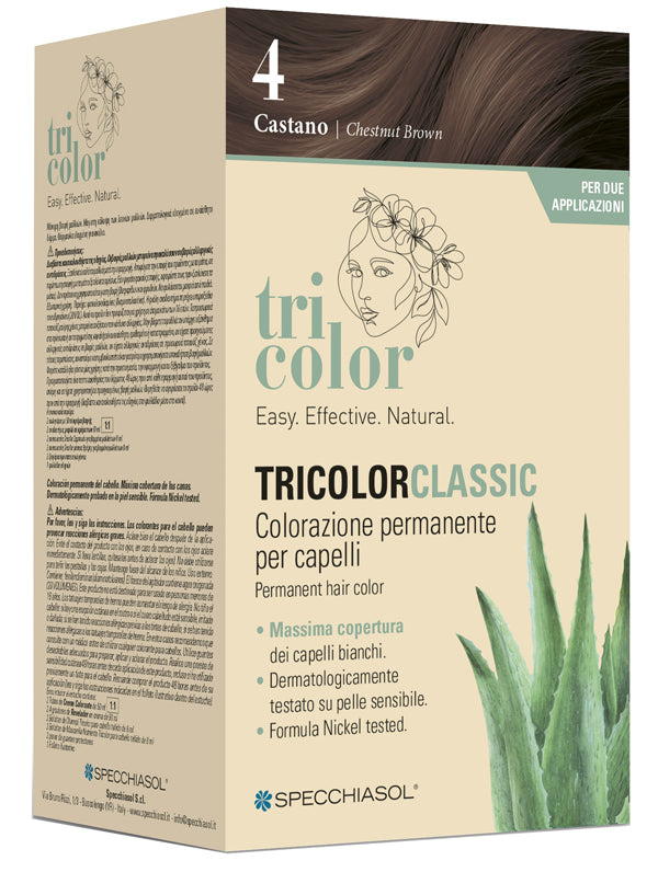 TRICOLOR CLASSIC 4 CASTANO 2 TUBI 50 ML + 2 SHAKER 50 ML + 4 BUSTINE 8 ML