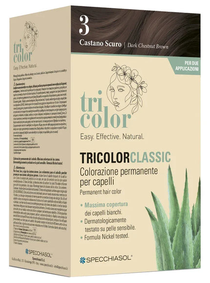TRICOLOR CLASSIC 3 CASTANO SCURO 2 TUBI 50 ML + 2 SHAKER 50 ML + 4 BUSTINE 8 ML - Farmaspeed