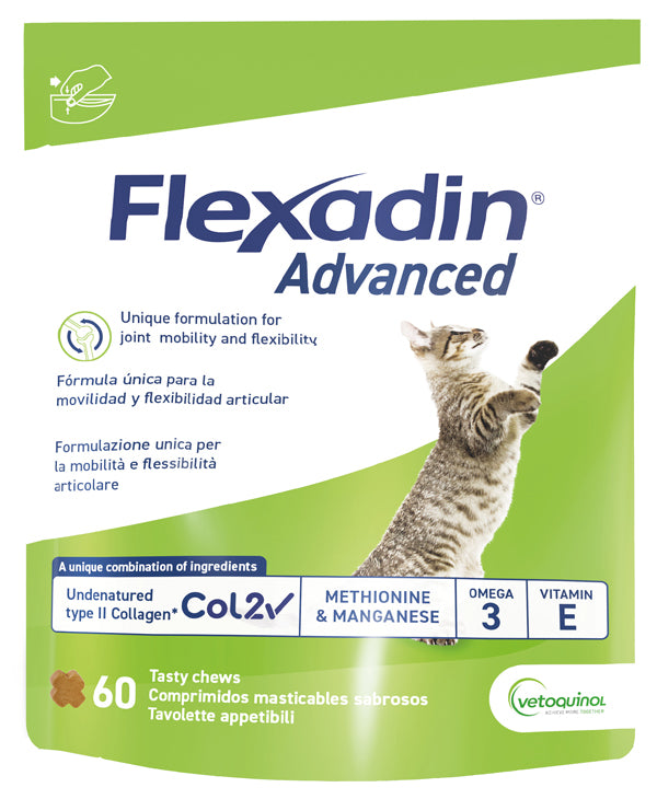 FLEXADIN ADVANCED CAT ALL SIZES PACK OF 60 CHEWABLE APPETIZING TABLETS