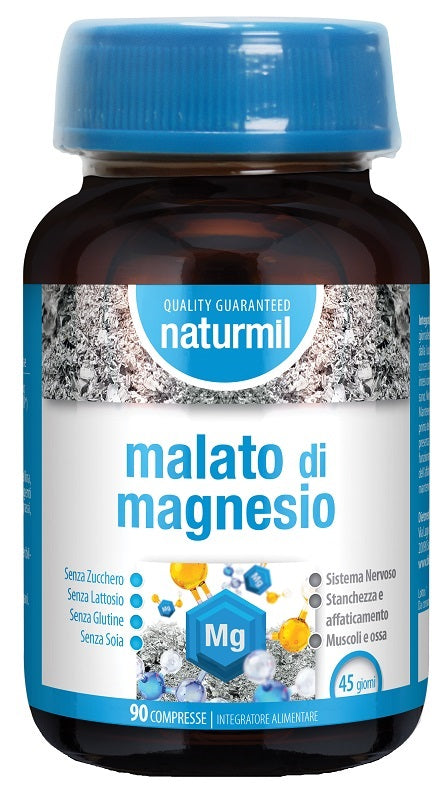 MALATO DI MAGNESIO 90 COMPRESSE SENZA GLUTINE LATTOSIO E SOIA
