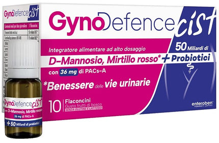 GYNO DEFENCE CIST 50 MILIARDI 10 FLACONCINI 10 ML GUSTO FRUTTI DI BOSCO SENZA GLUTINE SENZA LATTOSIO CON ZUCCHERO CON EDULCORANTE