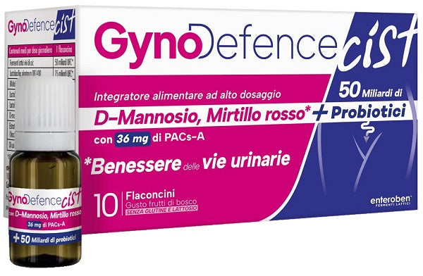 GYNO DEFENCE CIST 50 MILIARDI 10 FLACONCINI 10 ML GUSTO FRUTTI DI BOSCO SENZA GLUTINE SENZA LATTOSIO CON ZUCCHERO CON EDULCORANTE