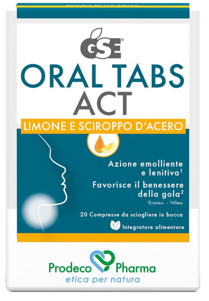 GSE ORAL TABS ACTS LIMONE E SCIROPPO D'ACERO 20 COMPRESSE OROSOLUBILI CON EDULCORANTE SENZA GLUTINE