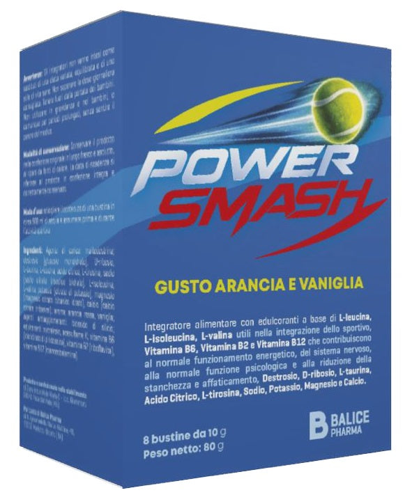 POWER SMASH 8 BUSTINE 10 G GUSTO ARANCIA E VANIGLIA CON EDULCORANTI