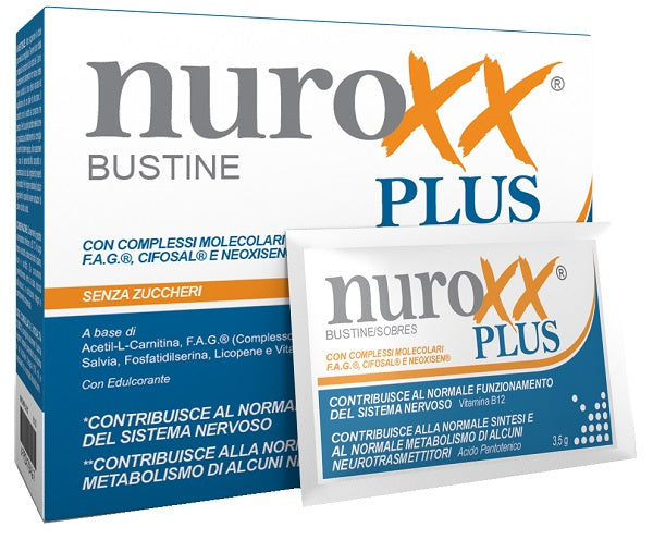NUROXX PLUS 16 BUSTINE ARANCIA ROSSA CON EDULCORANTE SENZA ZUCCHERI E GLUTINE NATURALMENTE PRIVO DI LATTOSIO