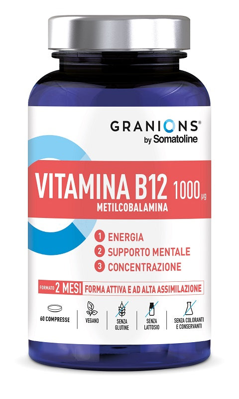 GRANIONS BY SOMATOLINE VITAMINA B12 1000 MCG 60 COMPRESSE SENZA GLUTINE SENZA LATTOSIO