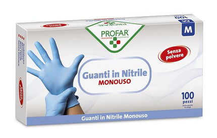 PROFAR GUANTO IN NITRILE SENZA POLVERE M 100 PEZZI