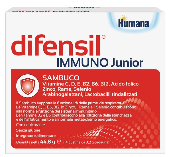 DIFENSIL IMMUNO JUNIOR 14 BUSTINE DA 3,2 G CON EDULCORANTE SENZA GLUTINE