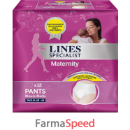 lines specialist maternity mutandina assorbente per perdite post parto misura medium 12 pezzi