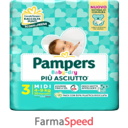 pampers baby dry pannolino midi 20 pezzi