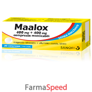 maalox*30 cpr mast 400 mg + 400 mg s/zucchero