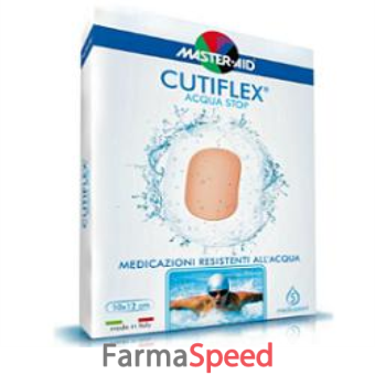 medicazione autoadesiva trasparente impermeabile master-aid cutiflex 10,5x15 5 pezzi