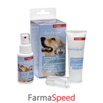 dentalpet kit dentifricio 50ml+spray orale 50ml+1 ditale