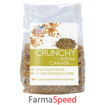 fsc crunchy con avena e canapa bio ad alto contenuto di fibra con olio di girasole e senza olio di palma 375 g