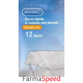 garza sterile alvita in tessuto non tessuto 18x40cm 12 pezzi