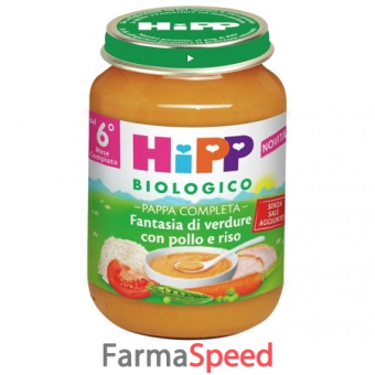 hipp bio pappa fantasia di verdure/pollo/riso 190 g