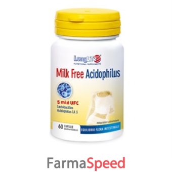 longlife milk free acidophilus 60 capsule vegetali