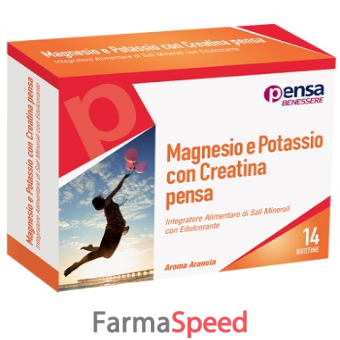 magnesio e potassio con creatina arancia pensa 14 bustine