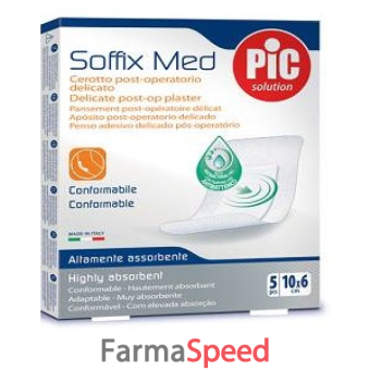 cerotto pic soffix med in tnt con tampone centrale assorbente sterile monouso 10x6 cm 5 pezzi