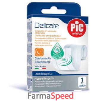 cerotto pic delicate striscia bianca con tampone antibatterico cm 8x0,5 m