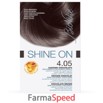 bionike shine on trattamento colorante capelli castano cioccolato 4.05