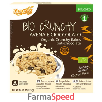 easy to go bio crunchy avena e cioccolato 375 g