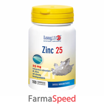 longlife zinc 25 mg 100 compresse