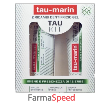 tau marin dentifricio rinfrescante ricarica tau kit 2x20ml