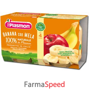 plasmon omogeneizzato banana/mela 2 x 104 g