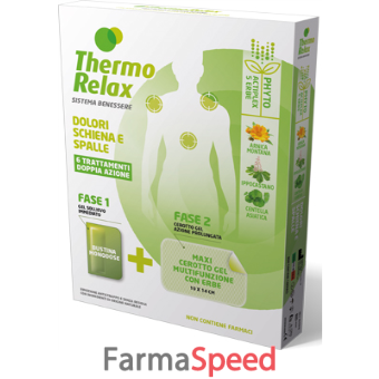 thermorelax phyto gel dolori schiena e spalle fase 1 gel sollievo immediato e fase 2 maxi cerotto gel multifunzionale con erbe 6 pezzi