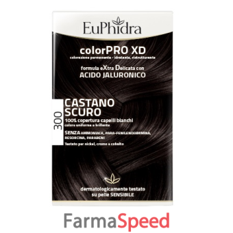 euphidra colorpro xd 300 castano scuro gel colorante capelli in flacone + attivante + balsamo + guanti