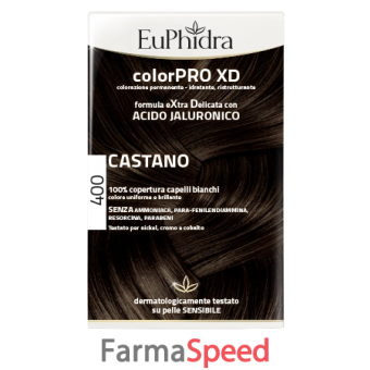 euphidra colorpro xd 400 castano gel colorante capelli in flacone + attivante + balsamo + guanti