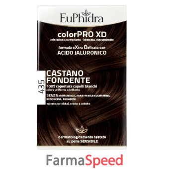 euphidra colorpro xd 435 castano fondente gel colorante capelli in flacone + attivante + balsamo + guanti