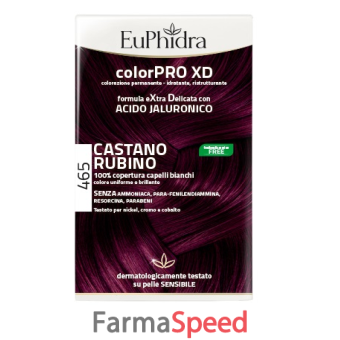 euphidra colorpro xd 465 cast rubino gel colorante capelli in flacone + attivante + balsamo + guanti