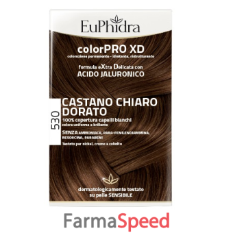 euphidra colorpro xd 530 castano chiaro dorato gel colorante capelli in flacone + attivante + balsamo + guanti