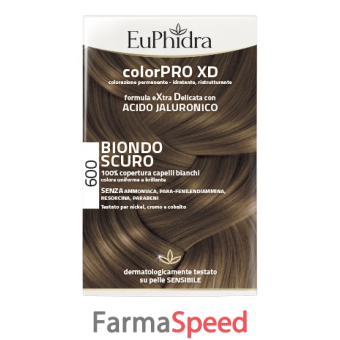 euphidra colorpro xd 600 biondo scuro gel colorante capelli in flacone + attivante + balsamo + guanti