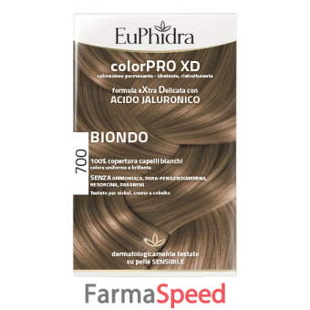 euphidra colorpro xd 700 biondo gel colorante capelli in flacone + attivante + balsamo + guanti