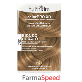 euphidra colorpro xd 730 biondo dorato gel colorante capelli in flacone + attivante + balsamo + guanti