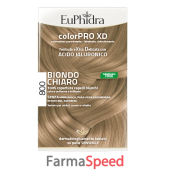 euphidra colorpro xd 800 biondo chiaro gel colorante capelli in flacone + attivante + balsamo + guanti