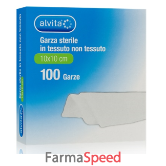 garza sterile alvita in tessuto non tessuto 10x10cm 100 pezzi