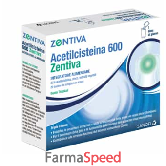 acetilcisteina 600 zentiva 20 bustine gusto tropical