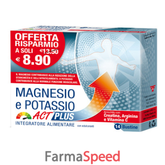 magnesio e potassio act plus 14 bustine