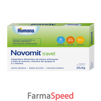 novomit travel 12 gomme da masticare gusto arancia