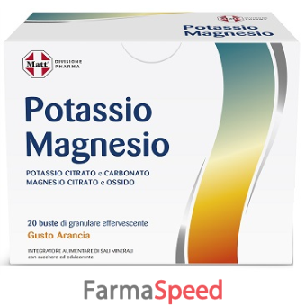 potassio e magnesio 20 buste granulare effervescente gusto arancia