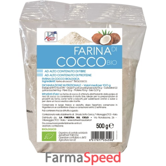 fsc farina di cocco bio ad alto contenuto di fibra 500 g